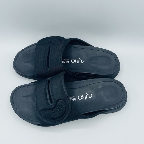 Ryka Sandals Womens Size 8 Wide Black Tao Recovery Flip Flops Comfort Adjustable - Picture 6 of 12